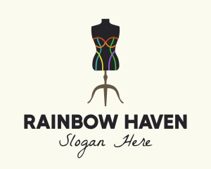 Multicolor Fashion Mannequin  logo design