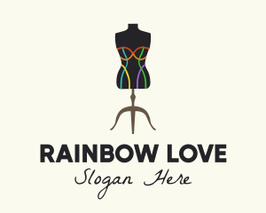 Multicolor Fashion Mannequin  logo design