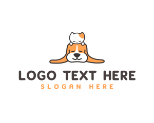 Pet Shop - Sleeping Puppy Kitten logo design