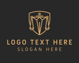 Notary - Shield Law Scale logo design