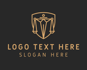 Court House - Shield Law Scale logo design