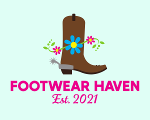 Cowgirl Western Fashion Boot logo design