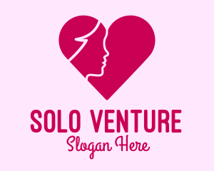 Single - Woman Face Heart logo design