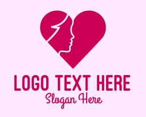 Woman - Woman Face Heart logo design