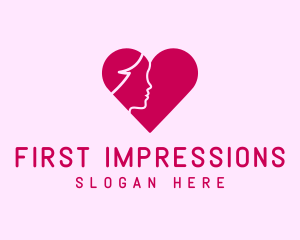 Woman Face Heart logo design