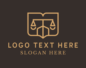 Law Enforcement - Justice Scale Shield  Book logo design