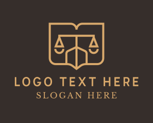 Court House - Justice Scale Shield  Book logo design