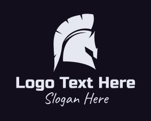 Grey - Spartan Helmet Horse logo design
