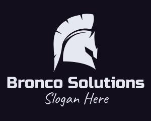 Bronco - Spartan Helmet Horse logo design