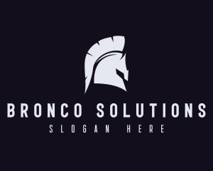 Spartan Helmet Horse logo design