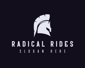 Spartan Helmet Horse logo design