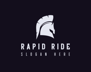 Spartan Helmet Horse logo design