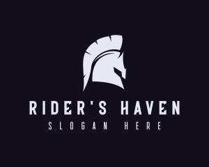 Spartan Helmet Horse logo design