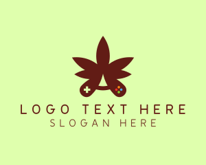 Cannabis - Leaf Gaming Controller logo design