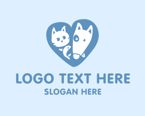 Canine - Cat Dog Fish Heart logo design