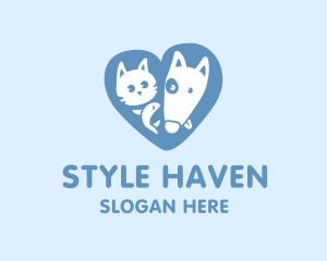 Shelter - Cat Dog Fish Heart logo design