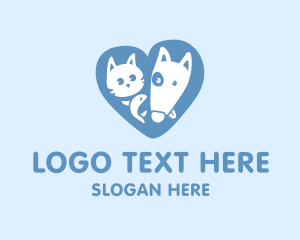 Shelter - Cat Dog Fish Heart logo design