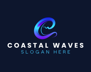 Hydro Wave Resort Letter C logo design