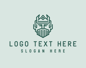 Green - Viking King Crown logo design