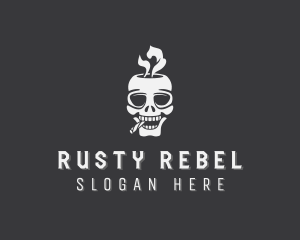 Skull Smoke Cigarette logo design