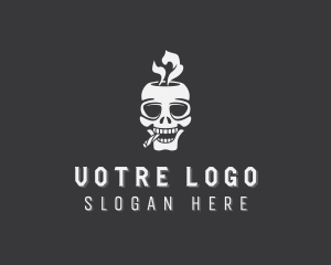 Skeleton - Skull Smoke Cigarette logo design