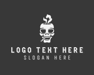 Cigarette - Skull Smoke Cigarette logo design