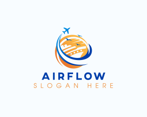 Cruise Airplane Travel logo design