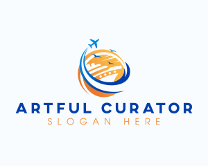 Cruise Airplane Travel logo design