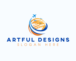 Cruise Airplane Travel logo design