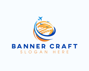 Cruise Airplane Travel logo design