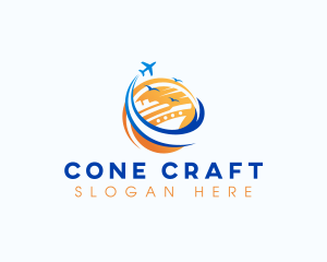 Cruise Airplane Travel logo design