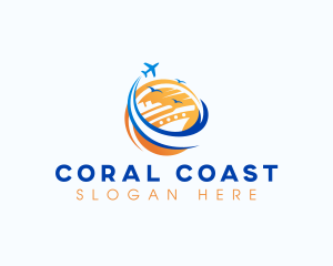 Cruise Airplane Travel logo design