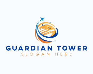 Cruise Airplane Travel logo design