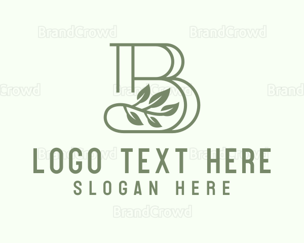 Green Botanical Letter B Logo