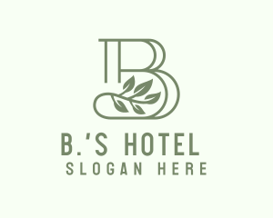 Green Botanical Letter B logo design