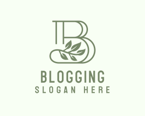 Green Botanical Letter B logo design
