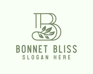 Green Botanical Letter B logo design