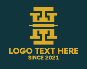 Villa - Abstract Gold Letter H logo design