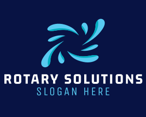 Rotary - Whirlpool Water Drop logo design