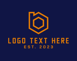Orange - House Realty Letter B logo design