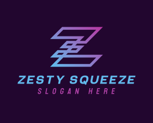 Gradient Digital Letter Z logo design