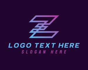 Cyber Security - Gradient Digital Letter Z logo design