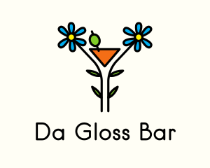 Organic Cocktail Flower Drink logo design