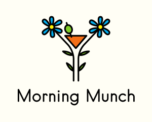 Brunch - Organic Cocktail Flower Drink logo design