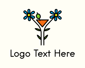 Party - Organic Cocktail Flower Drink logo design