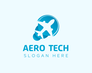 Gradient Airplane Travel logo design