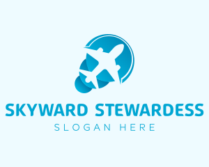 Stewardess - Gradient Airplane Travel logo design