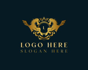 Royalty - Horse Pegasus Luxury Ornament logo design