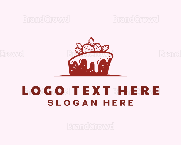 Strawberry Cake Pastry Logo