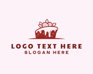 Yummy - Strawberry Cake Pastry logo design